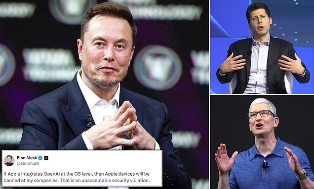 Elon Musk Threatens to Ban Apple Devices Over OpenAI Deal